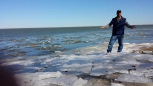 Bob "Jigger" Mann stands on the South Shore of Lake St. Clair on February 20, 2016