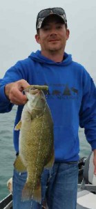 Jeff Ferraiuolo with another St. Clair monster smallmouth caught on Sweet Green