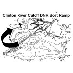 Clinton River Cutoff DNR Boat Ramp Arrow