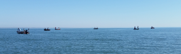 You could see groups of boats like this in predictable spots up and down the U.S. shoreline