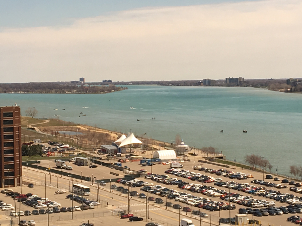 You can see Belle Isle in the upper left part of this photo