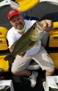 Bob catches this sweet largemouth in 7 feet of water on Memorial Day 2016