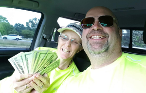Jackie and Bob enjoying some of their MonsterQuest payout