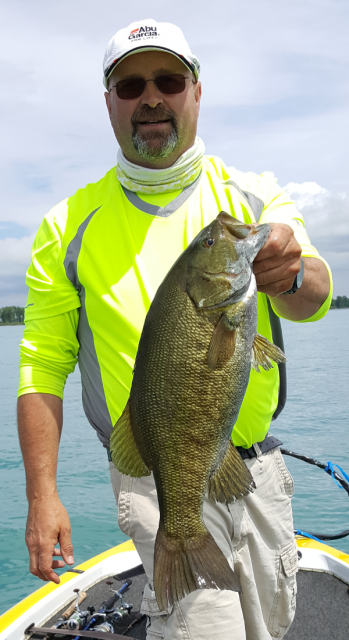 Our “Summer Bite” mascot of 2016. That being the five-pound smallmouth caught by Canadian Pro Angler Bob Mann on Canadian Mist