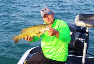 Dan Lawrence hooked up this 3 lb. smallmouth early on in our day. It was definitely in a migration area